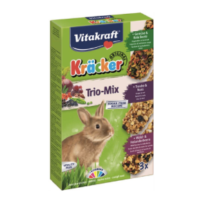 Vitakraft Krcker Kanin Trio-Mix m. grntsager/Rdbeder Druer/Ndder Skovbr/hyldebr